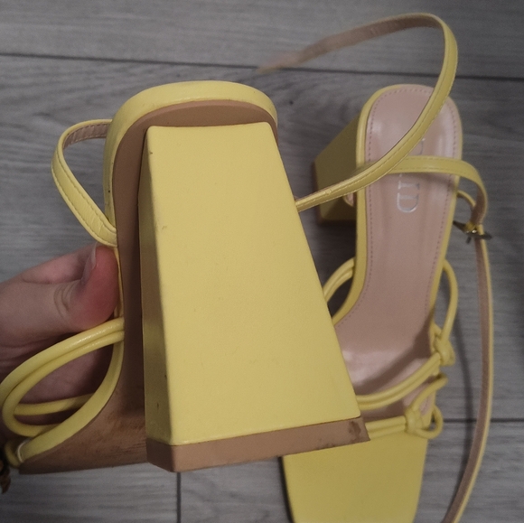 Raid Yellow Strappy Heels - Picture 7 of 7